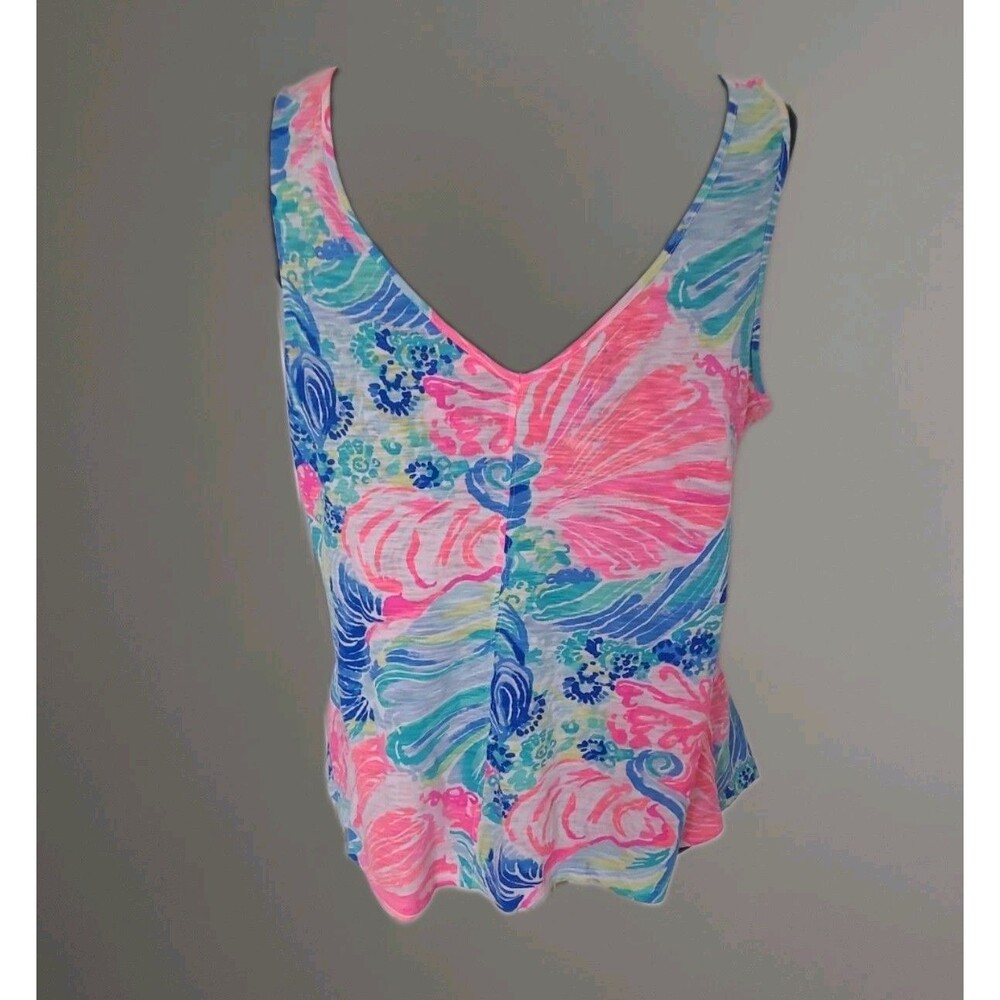 Lilly Pulitzer Raz Berry Rose All Day Pajama Knit Tank Top Size Women's L - Picture 3 of 6